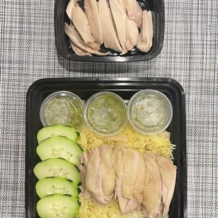 Hainan Chicken Rice with Extra Skinless Leg Meat