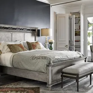 Updated panel bed with brass detail.