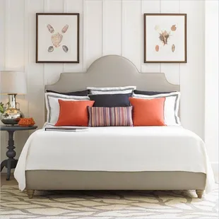 Stanley upholstered bed. Coastal inspiration.