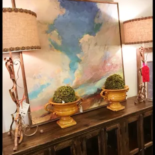 Hand-painted art arrival. Makes a big impression.