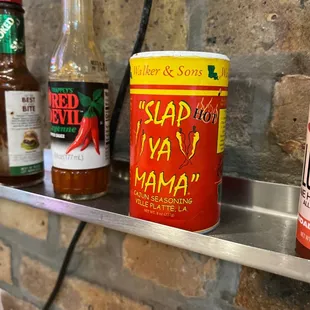 a variety of hot sauces