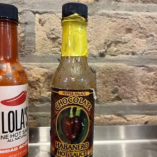 One of the many hot sauces