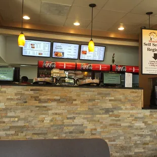 the counter and menus