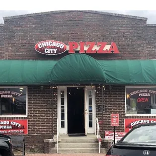 the front of the restaurant