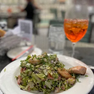 Chopped seafood salad and aperol spritz. A perfect lunch!