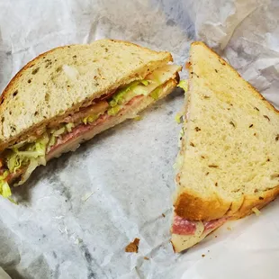 a cut in half sandwich