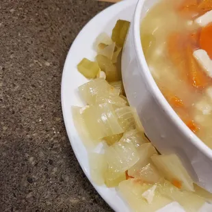 Removed onions from chicken noodle soup
