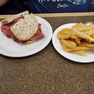Corned beef and steak fries