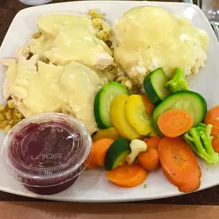 Oven roasted turkey with mashed potatoes! Very good.