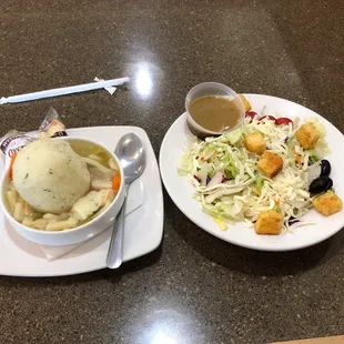 Lunch soup and salad