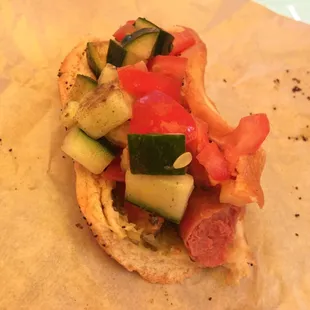 Chicago Dog fully loaded.