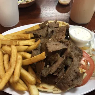 Gyro plate, sooo good. I always have leftovers.