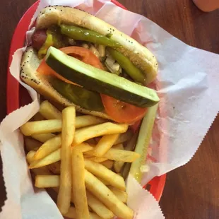 Hotdog and fries - the way they should be!