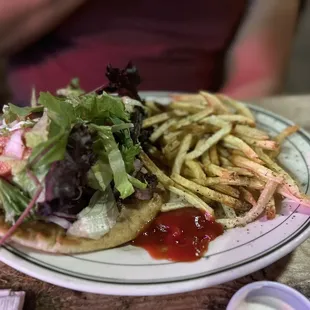 a plate of food on a table