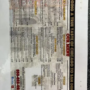 menu