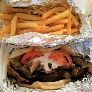 gyro with fries