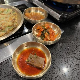 Several kimchi dishes