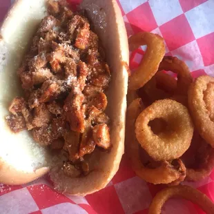 Chicken Parmesan Sandwich Combo (with onion rings)