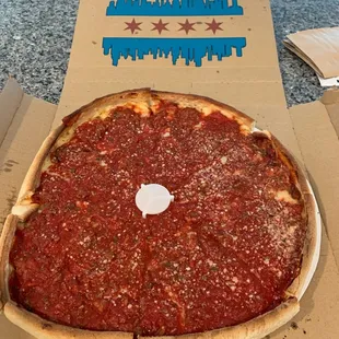 Deep dish Carnivore Classic Pizza.