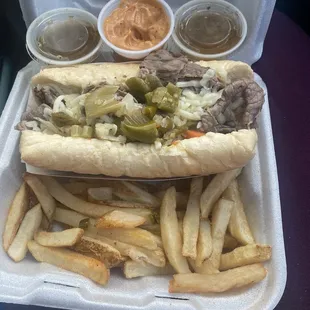 Italian Beef Value Meal(drink not shown) A lil too spicy (&amp; I eat spicy foods)but good enough!  8/10
