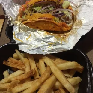 Hot chicken tender wrap meal