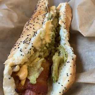 Hot dog with Beer cheese