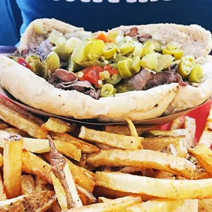 Italian beef dipped