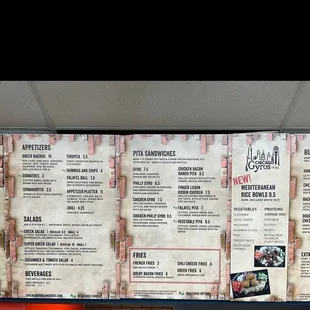 the menu