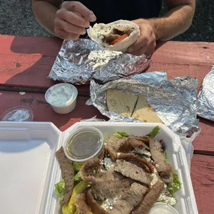 #1 Lamb Beef Gyro &amp; #8 Gyro Salad