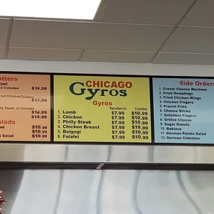 menu