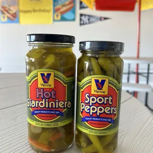Giardiniera and sport pepper jars you can purchase