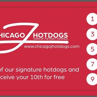 Loyalty program, buy 9 get the tenth dog free