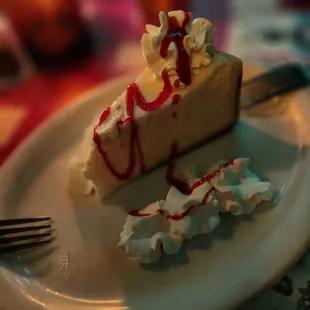 Cheesecake was delicious, perfect after dinner dessert.