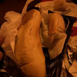 The delicious warm bread!