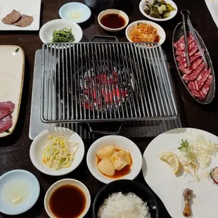 beef tongue，kalbi，pig cheek