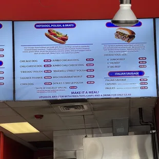Menu as of June 2022
