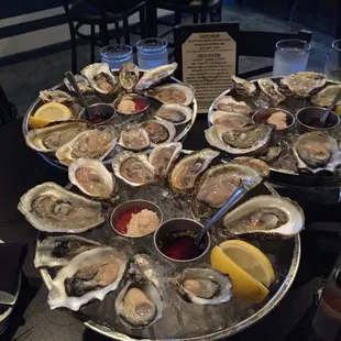 Happy hour! 11 different types of oysters!