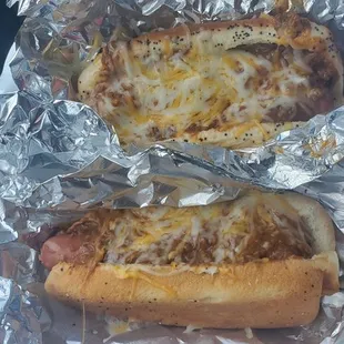 Chili cheese dogs