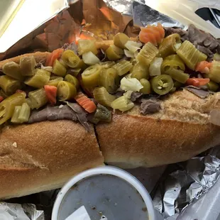 Chicago Beef w/Giardiniera- medium size- best I've ever had outside Chicago!
