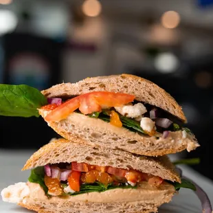 Roasted Veggie &amp; Hummus Sandwich