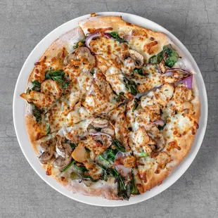 a plate of pizza