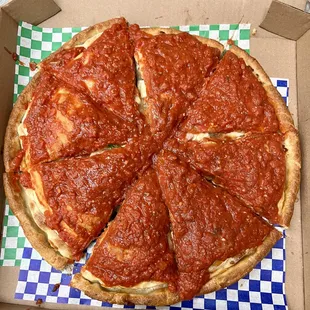 Chicago pie with pepperoni
