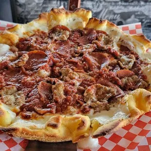 #Pepperoni &amp; #Sausage #DeepDishPizza