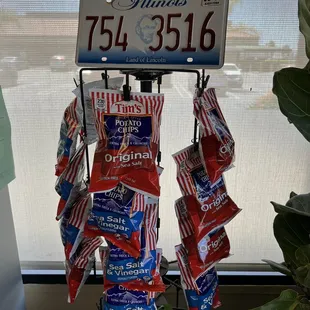 the license plate of the restaurant