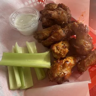 Mango habanero flavored wings.