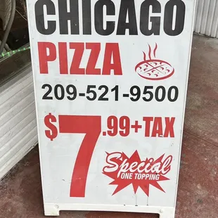 Pizza special.
