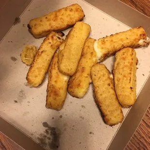 Uninspired mozzarella sticks.