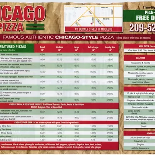 Chicago Pizza - 411 Burney Street, Modesto, CA - 209-521-9500