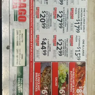 Coupon from Chicago pizza