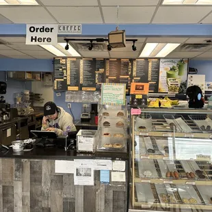a man working at the counter